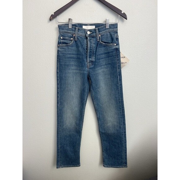 Mother Superior The Tomcat Ripped Crop Straight Leg Jeans Kneeling On Stones 25 - Picture 1 of 10